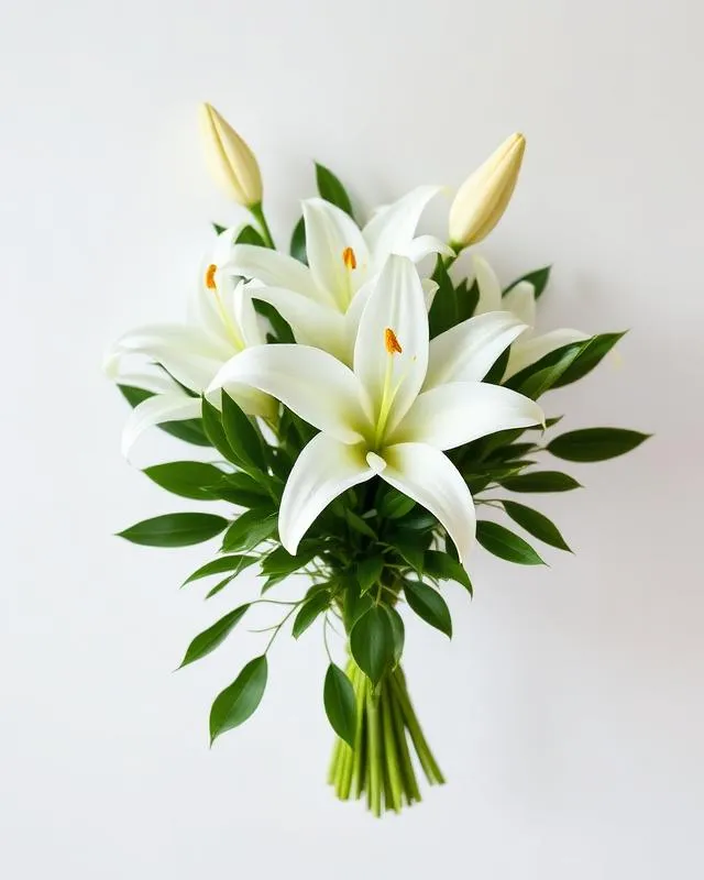 Pure Elegance bouquet of white lilies with fresh greenery for Hong Kong delivery