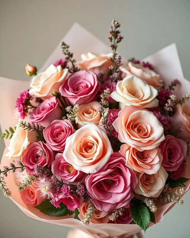 Vintage Romance bouquet of dusty rose mixed flowers delivered in Hong Kong